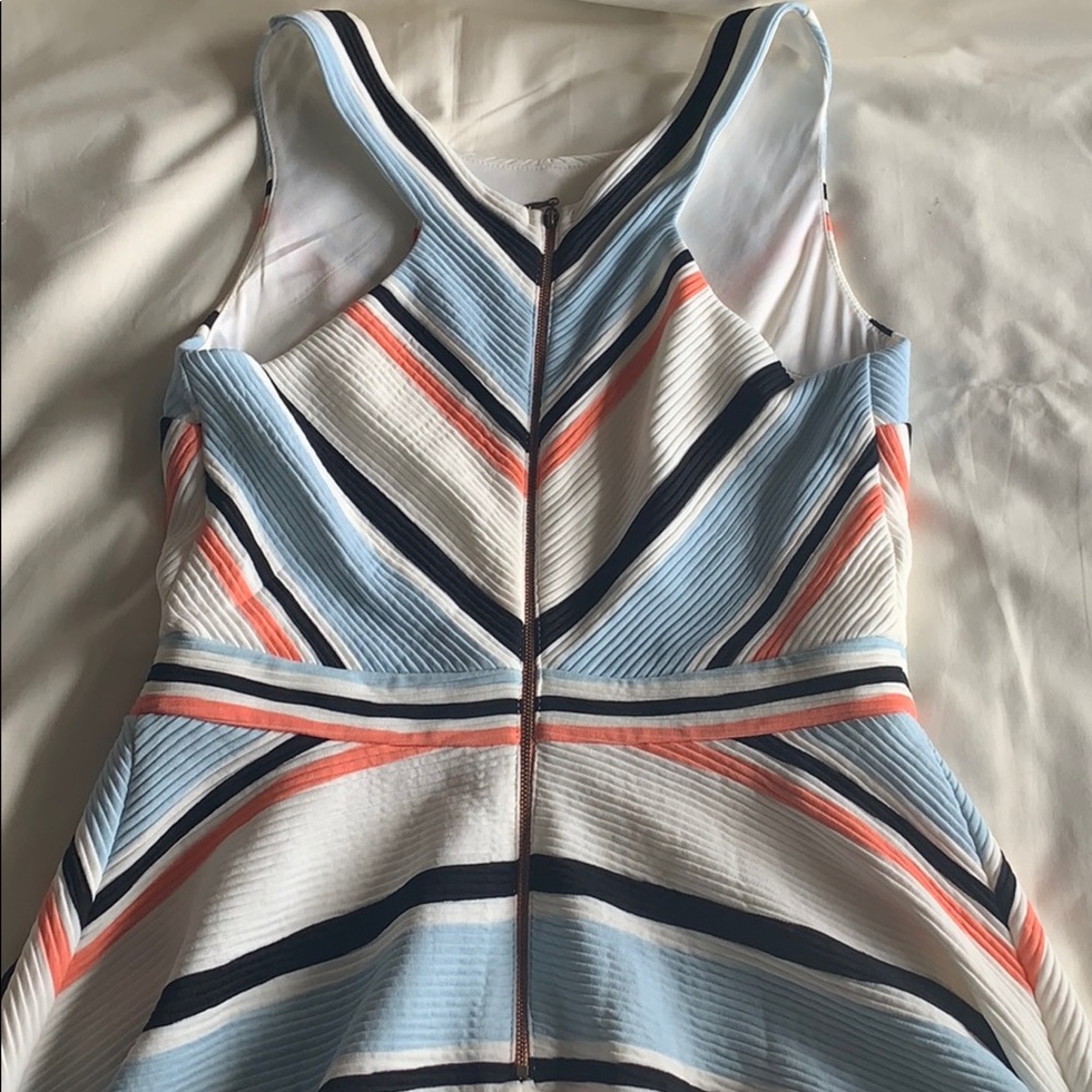 White Striped A Line Dress - Picture 9 of 10